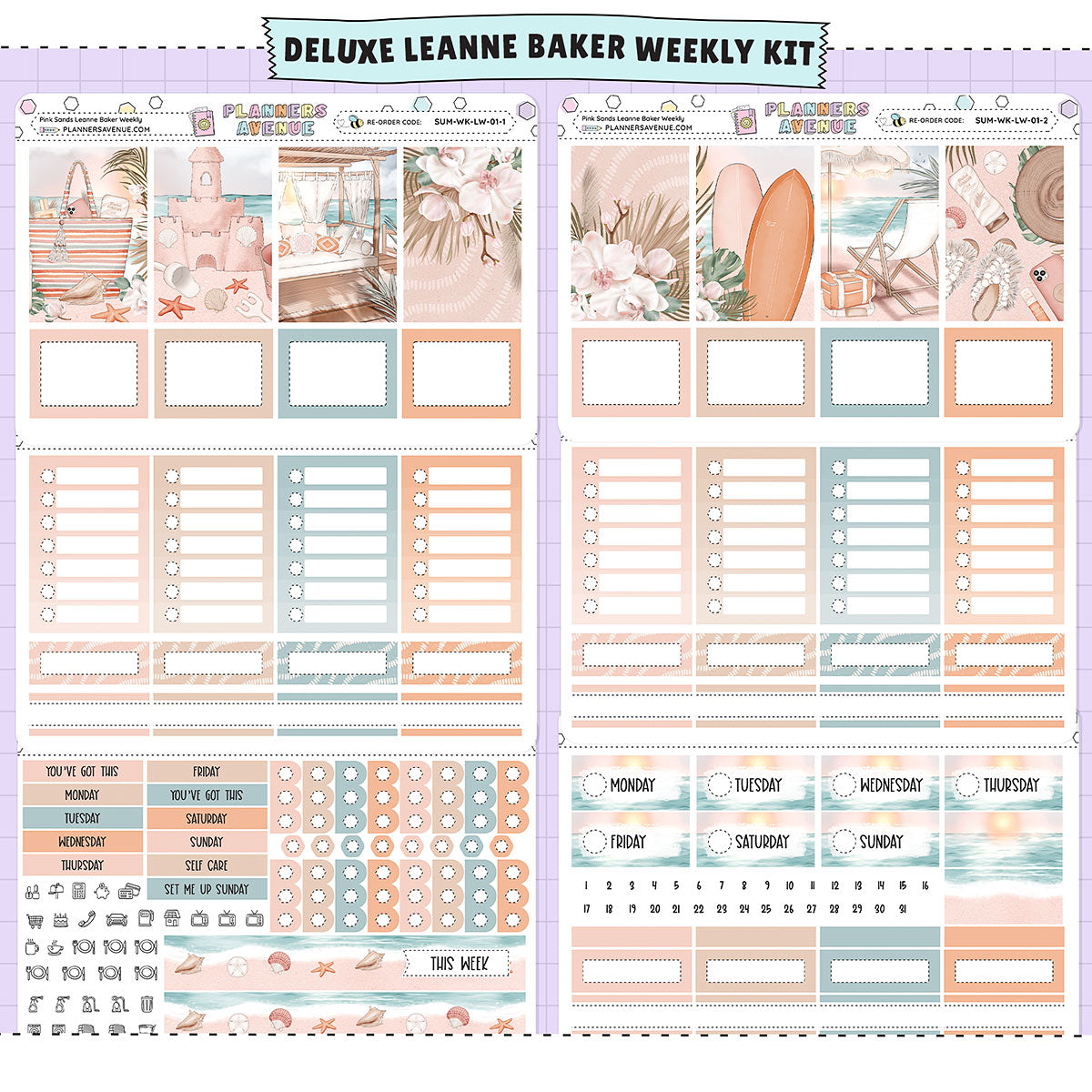 Pink Sands Leanne Baker Weekly Sticker Foiled Kit