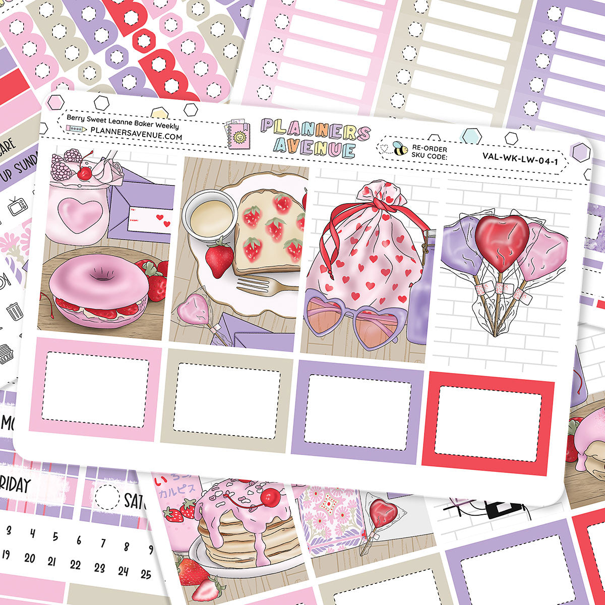 Berry Sweet Leanne Baker Weekly Sticker Foiled Kit (PURPLE FOIL)
