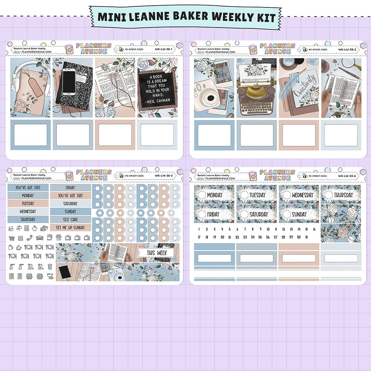 Bookish Leanne Baker Weekly Mini Sticker Kit