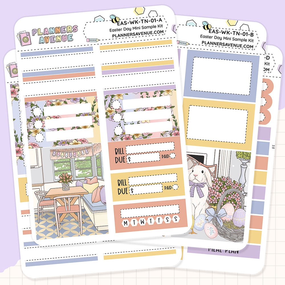 Easter Day Mini Sampler Weekly Sticker Foil Kit (GOLD FOIL)