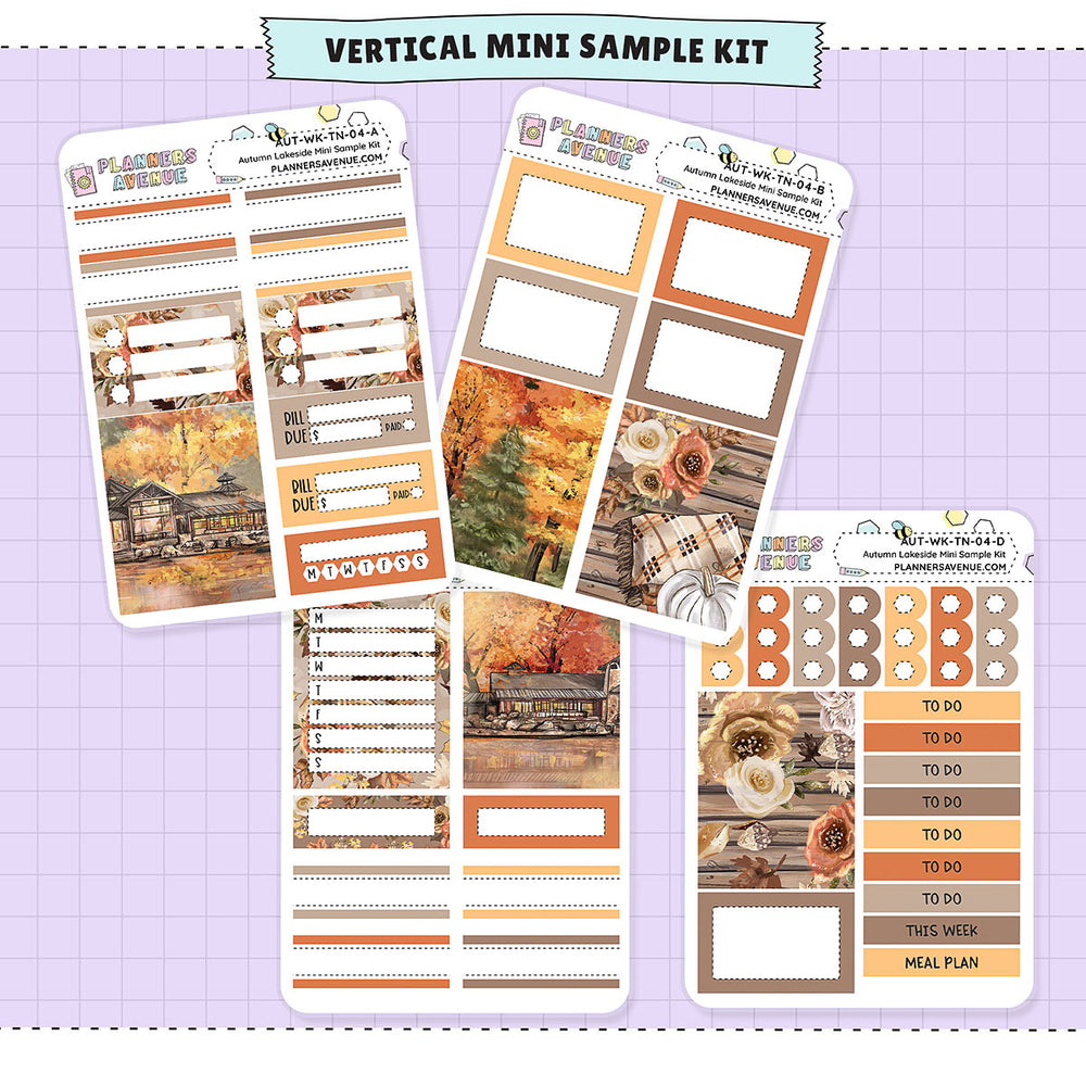 Autumn Lake Mini Sampler Weekly Sticker Foil Kit (ROSE GOLD FOIL)