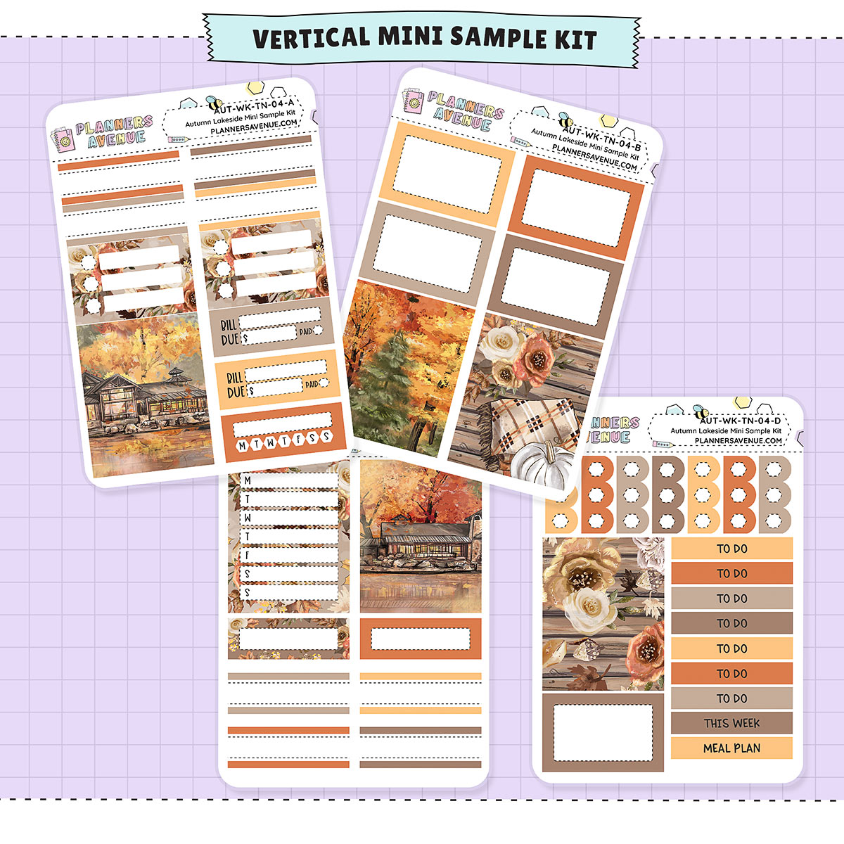 Autumn Lake Mini Sampler Weekly Sticker Foil Kit (ROSE GOLD FOIL)