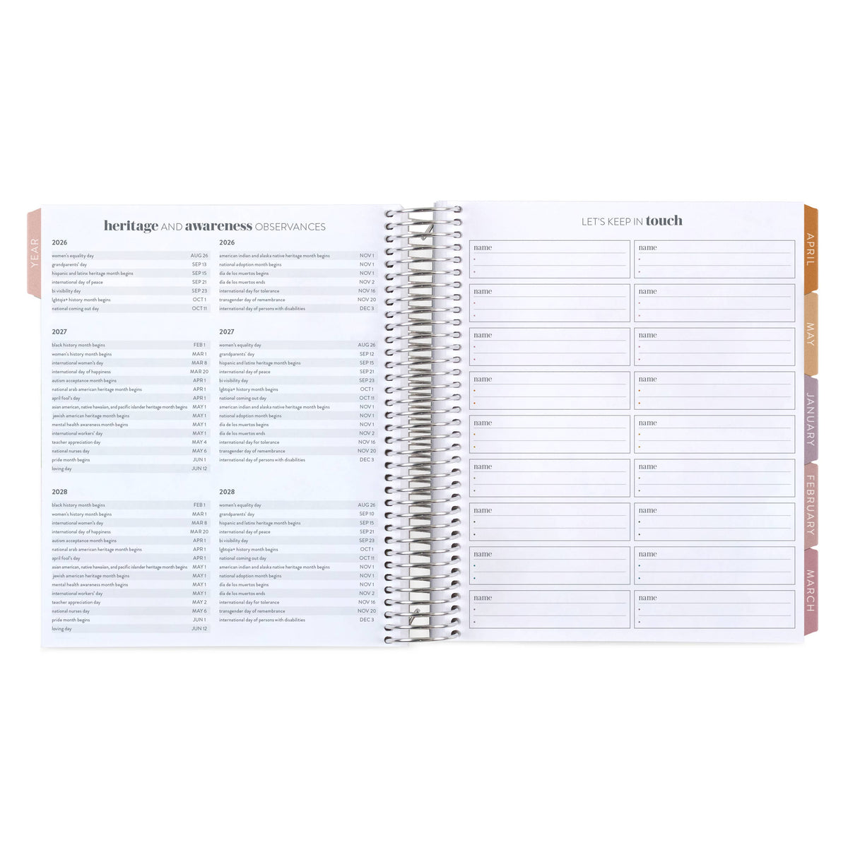 Erin Condren LifePlanner: Contacts and reference pages