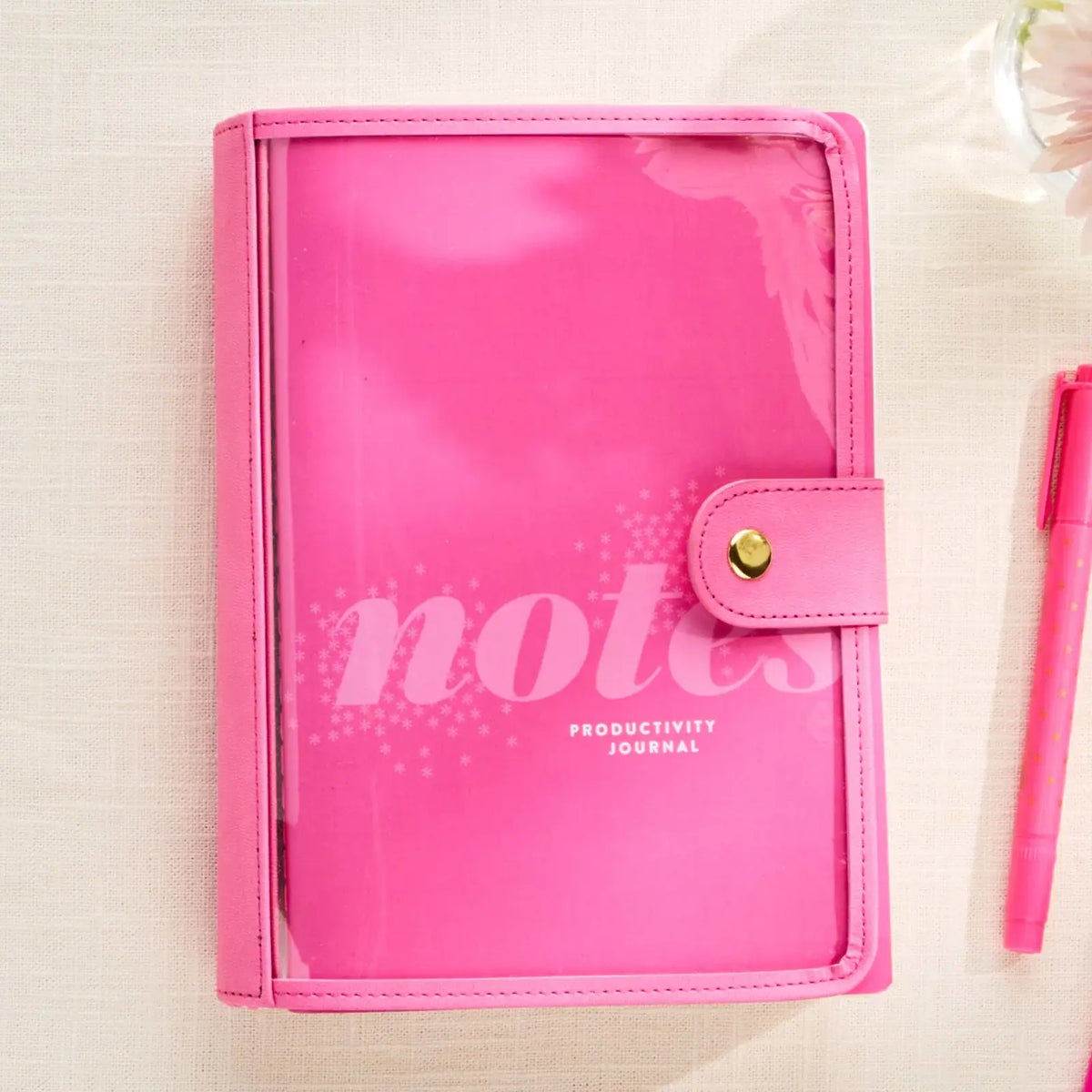 Erin Condren planner folio: Candy folio holding a pink notes journal