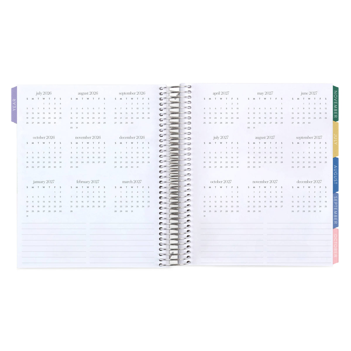 Erin Condren LifePlanner: Year-at-a-glance calendar spread