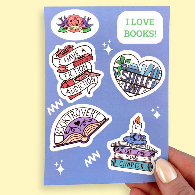 I Love Books Sticker Sheet
