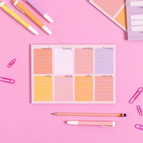 A5 Notepad - Weekly Planner - Pastel