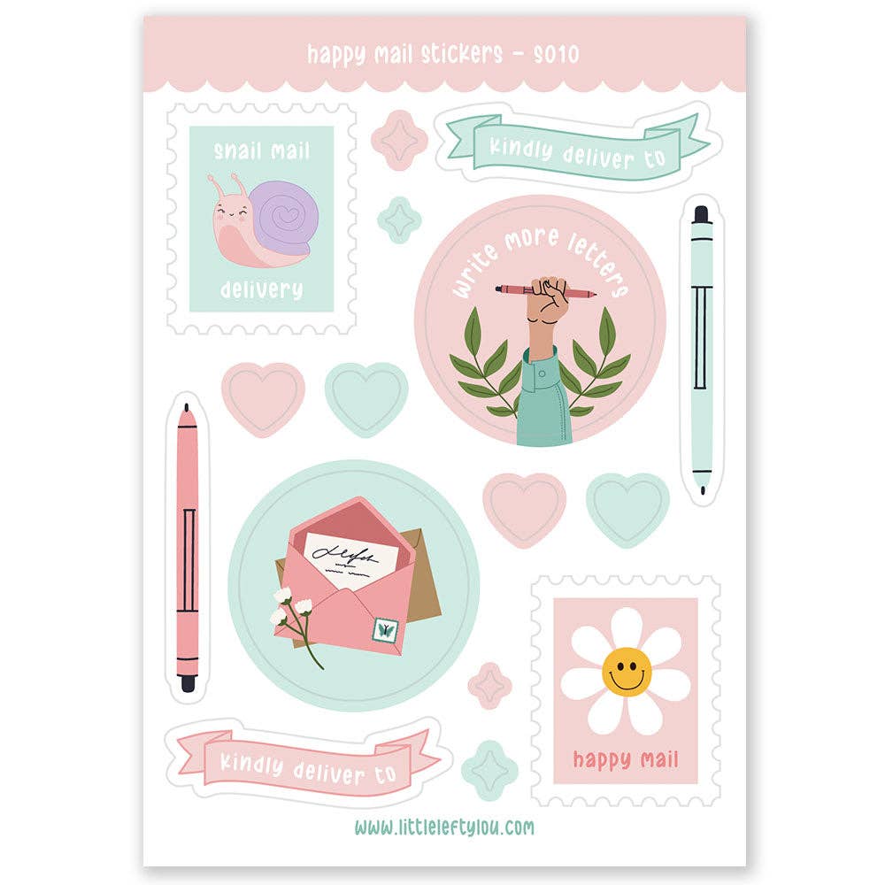 Happy Mail Stickers by Little Lefty Lou