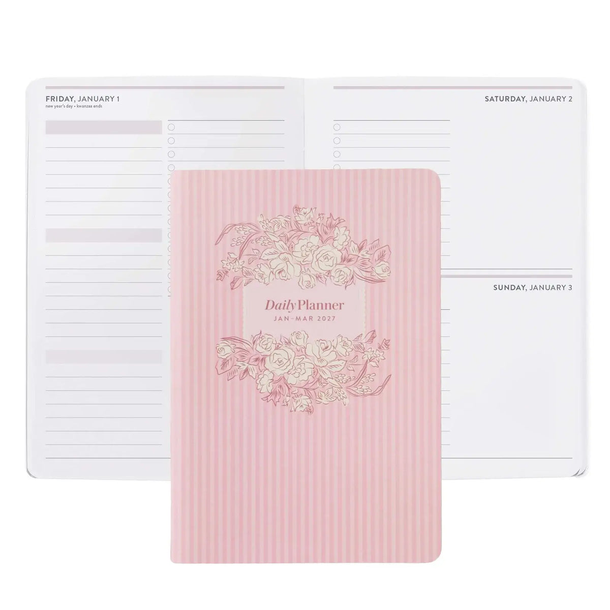 Erin Condren Q1 2027 Daily Petite Planner: Quarterly planner cover shown with open daily pages