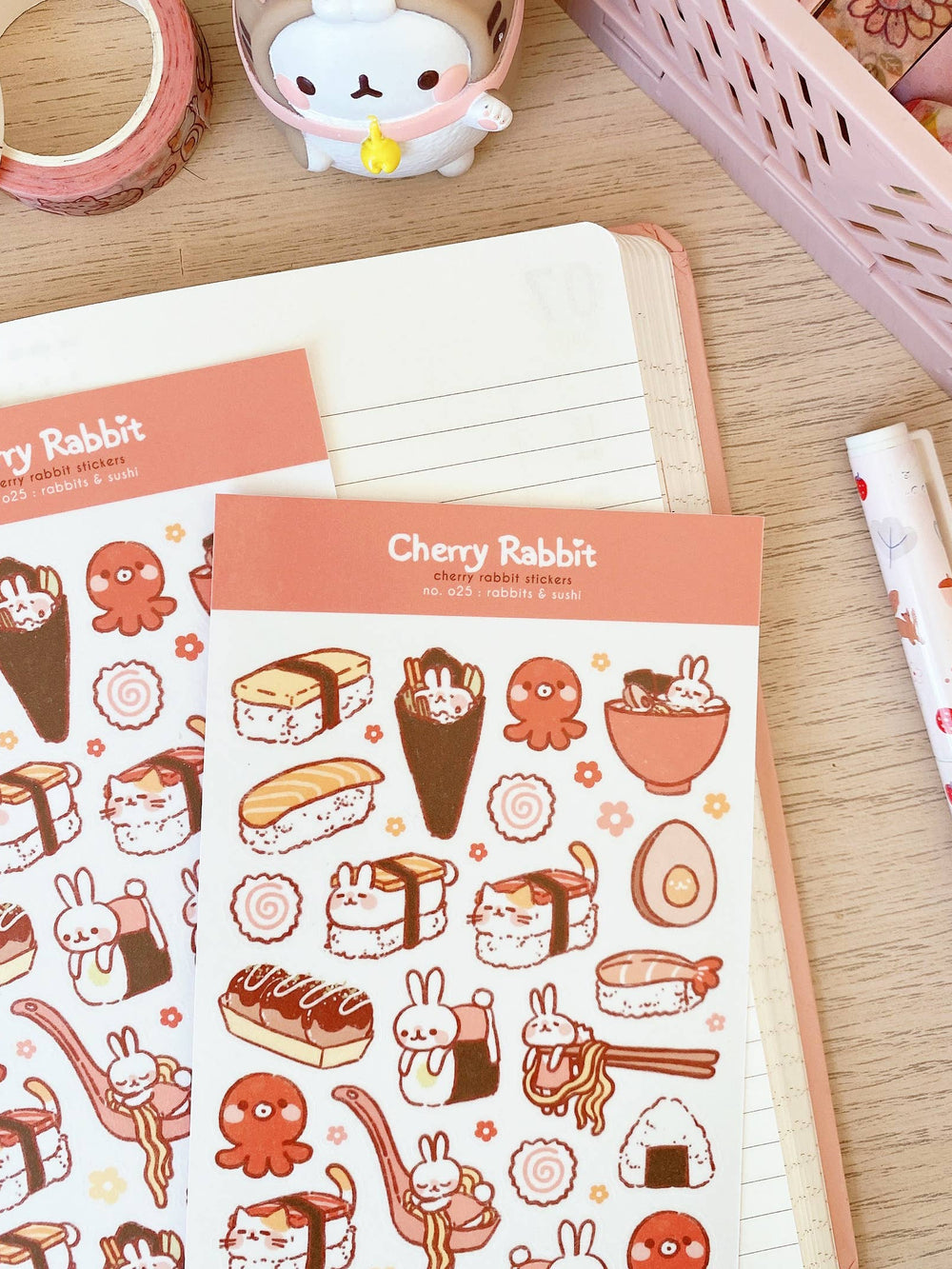 Sushi & Rabbits Washi Stickers by Cherry Rabbit
