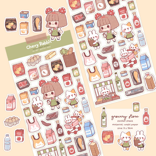 Grocery Store Washi Stickers