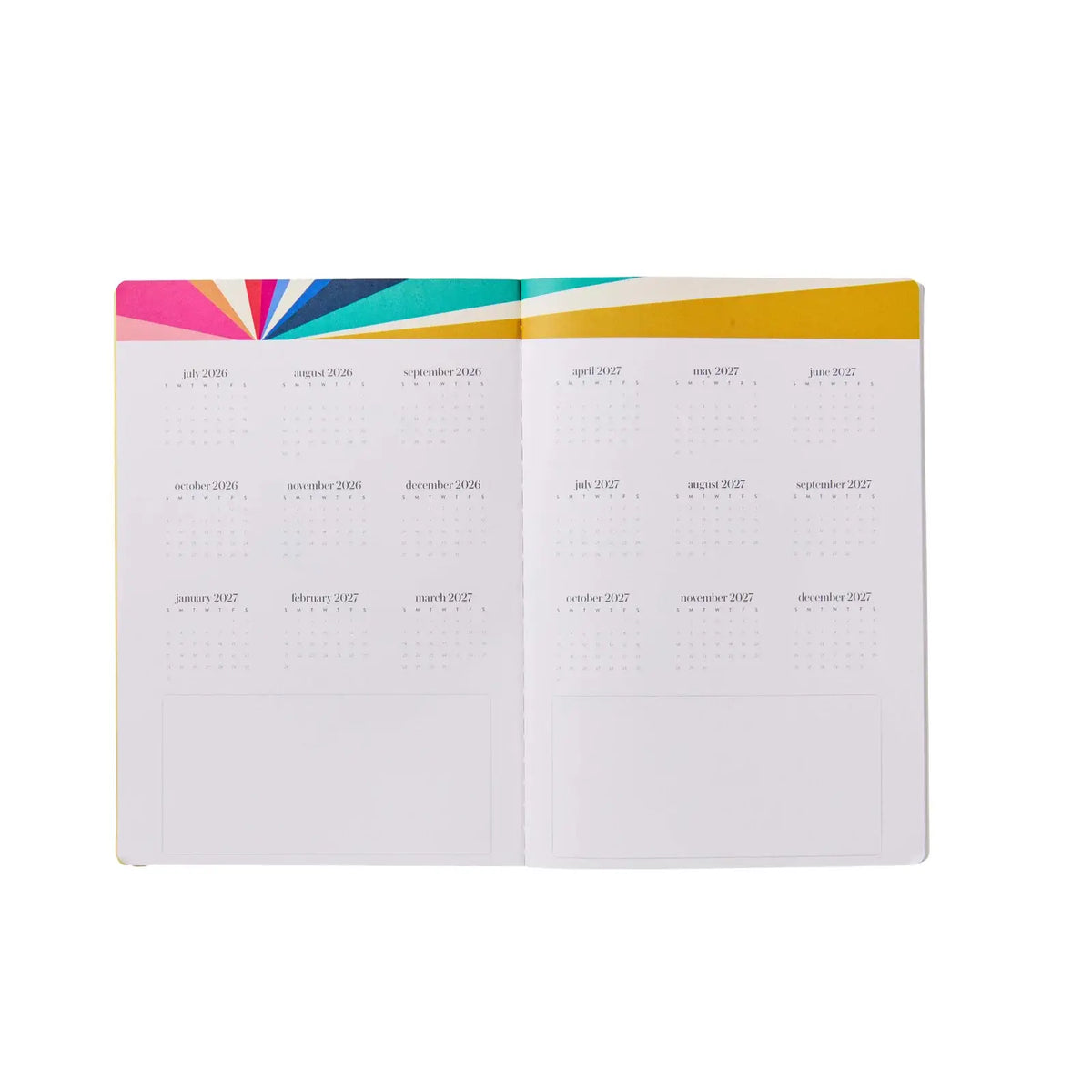 Erin Condren Petite Planner: Open monthly calendar pages beneath a colourful header