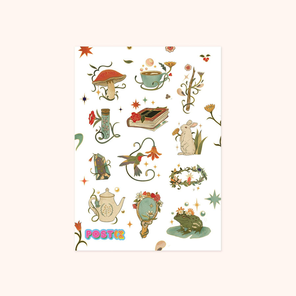 Retro Fantasy Magical Characters Sticker Sheet