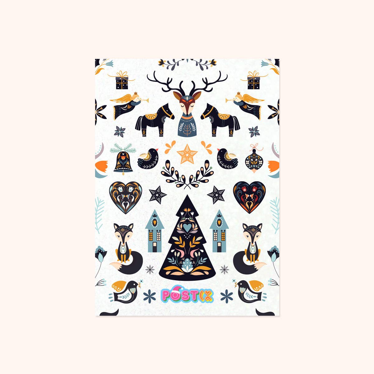 Nordic Christmas Eve Glitter Sticker Sheet