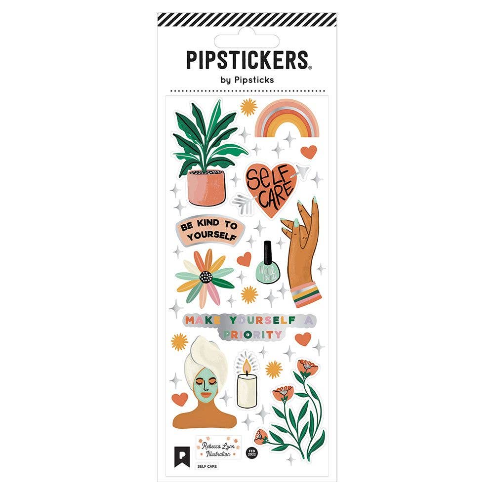 Self Care by Rebecca Lynn Illustration Stickers by Pipsticks