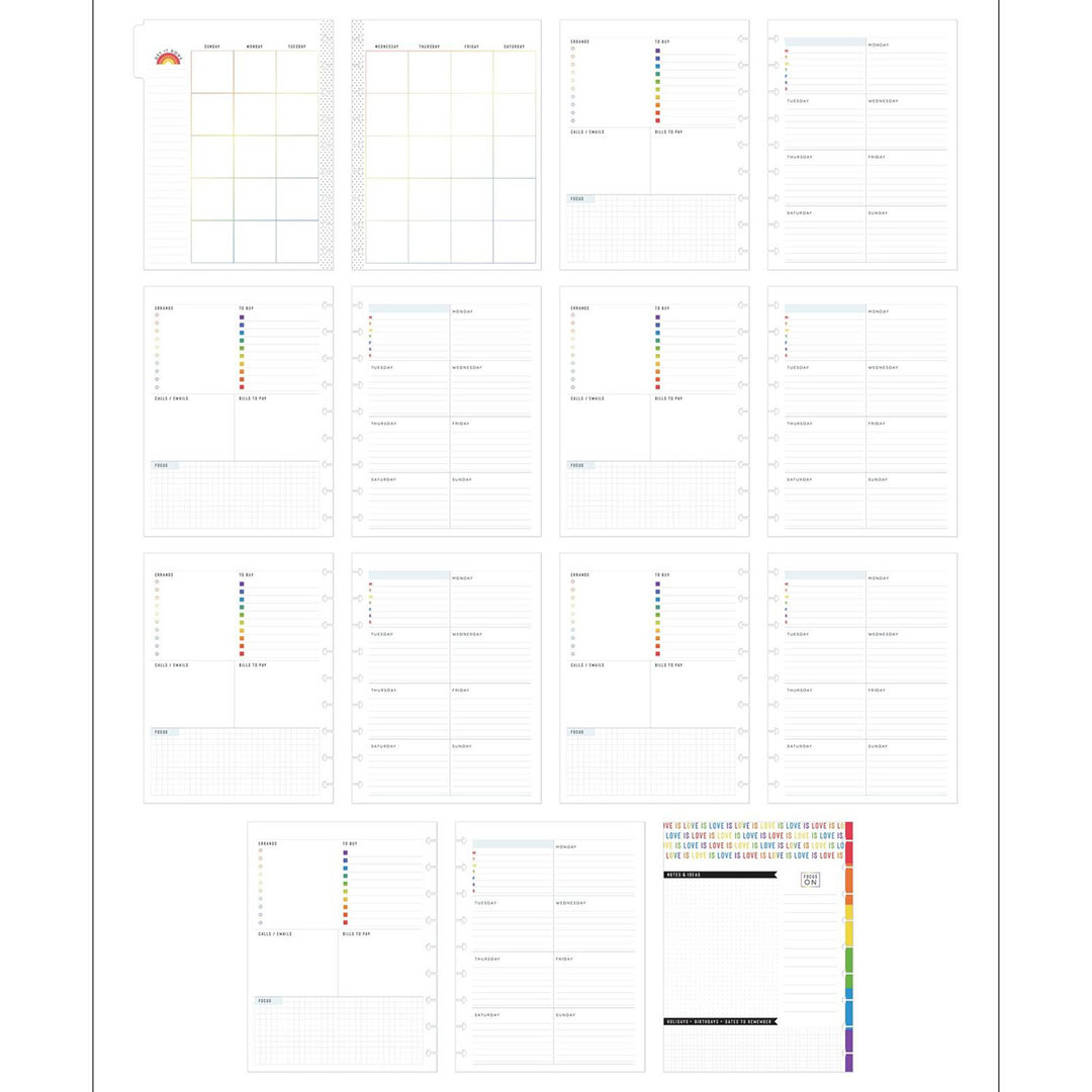 Happy Planner Classic Pride Dashboard Extension Pack - Undated 4-Months