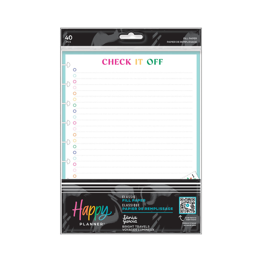 Happy Planner Bright Travels CLASSIC Fill Paper