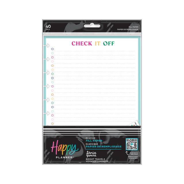 Happy Planner Bright Travels CLASSIC Fill Paper