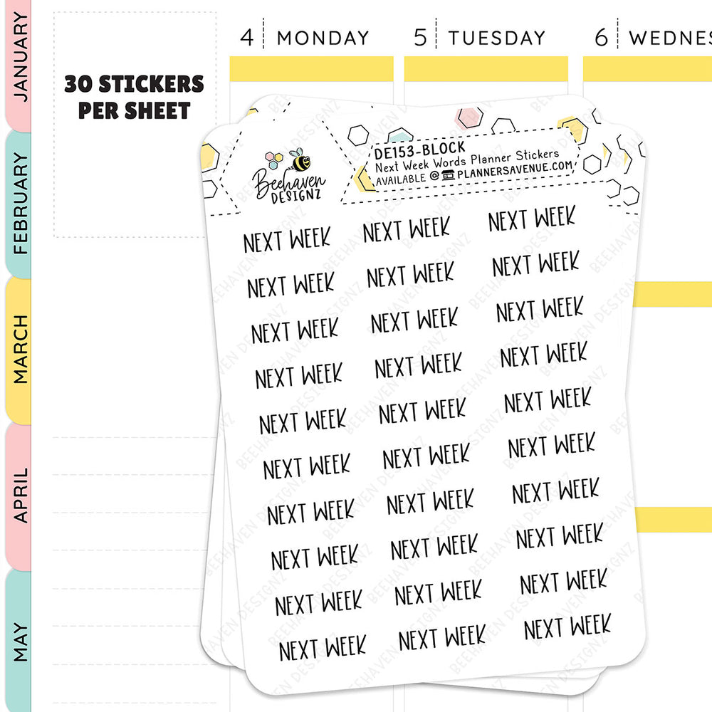 Next Week Planner Stickers