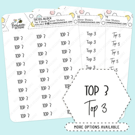 Top Three Script Planner Stickers