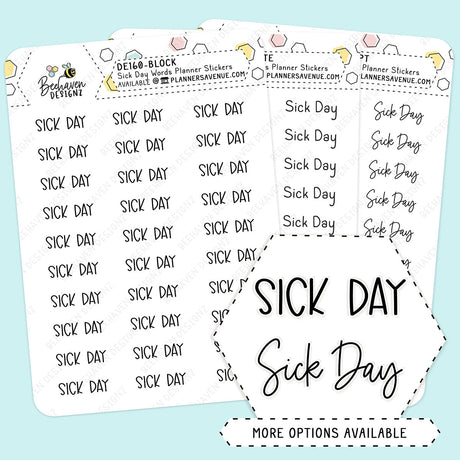 Sick Day Script Planner Stickers