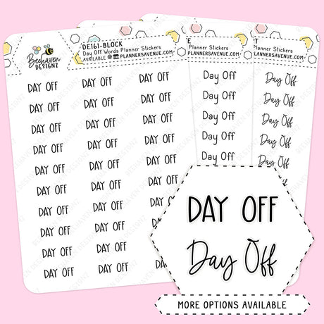 Day Off Script Planner Stickers