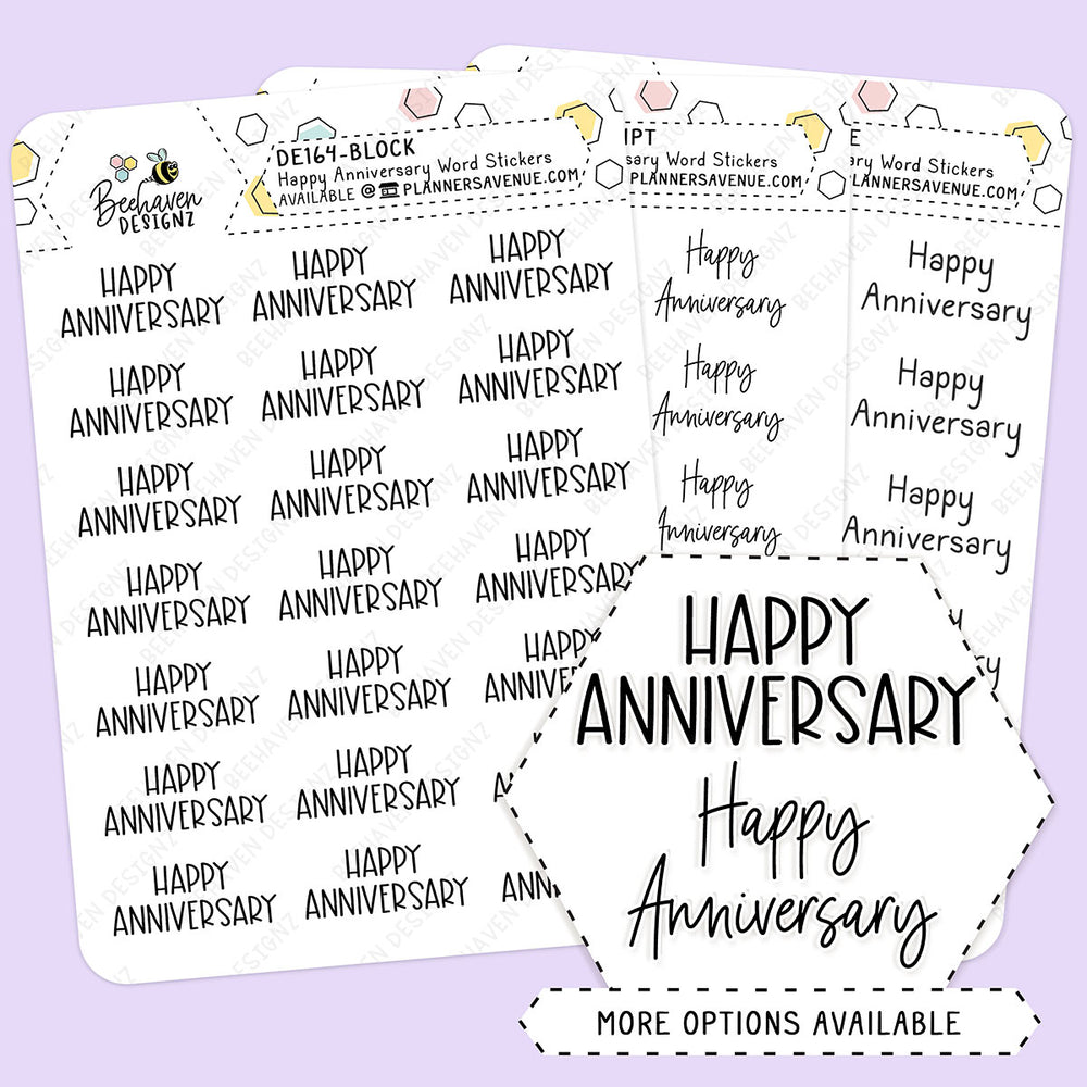Anniversary Script Planner Stickers