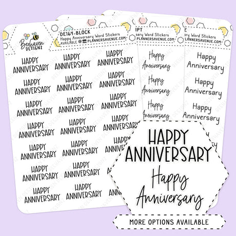 Anniversary Script Planner Stickers