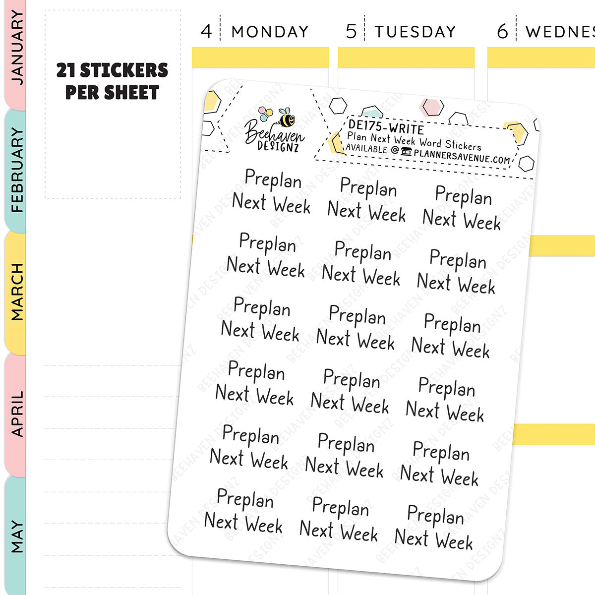 Plan Next Week Script Planner Stickers