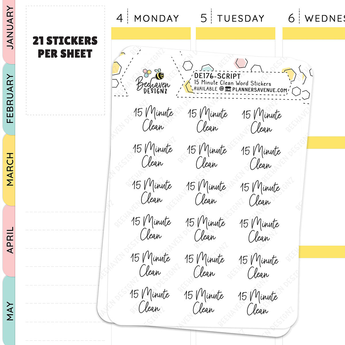 15 Minute Clean Script Planner Stickers