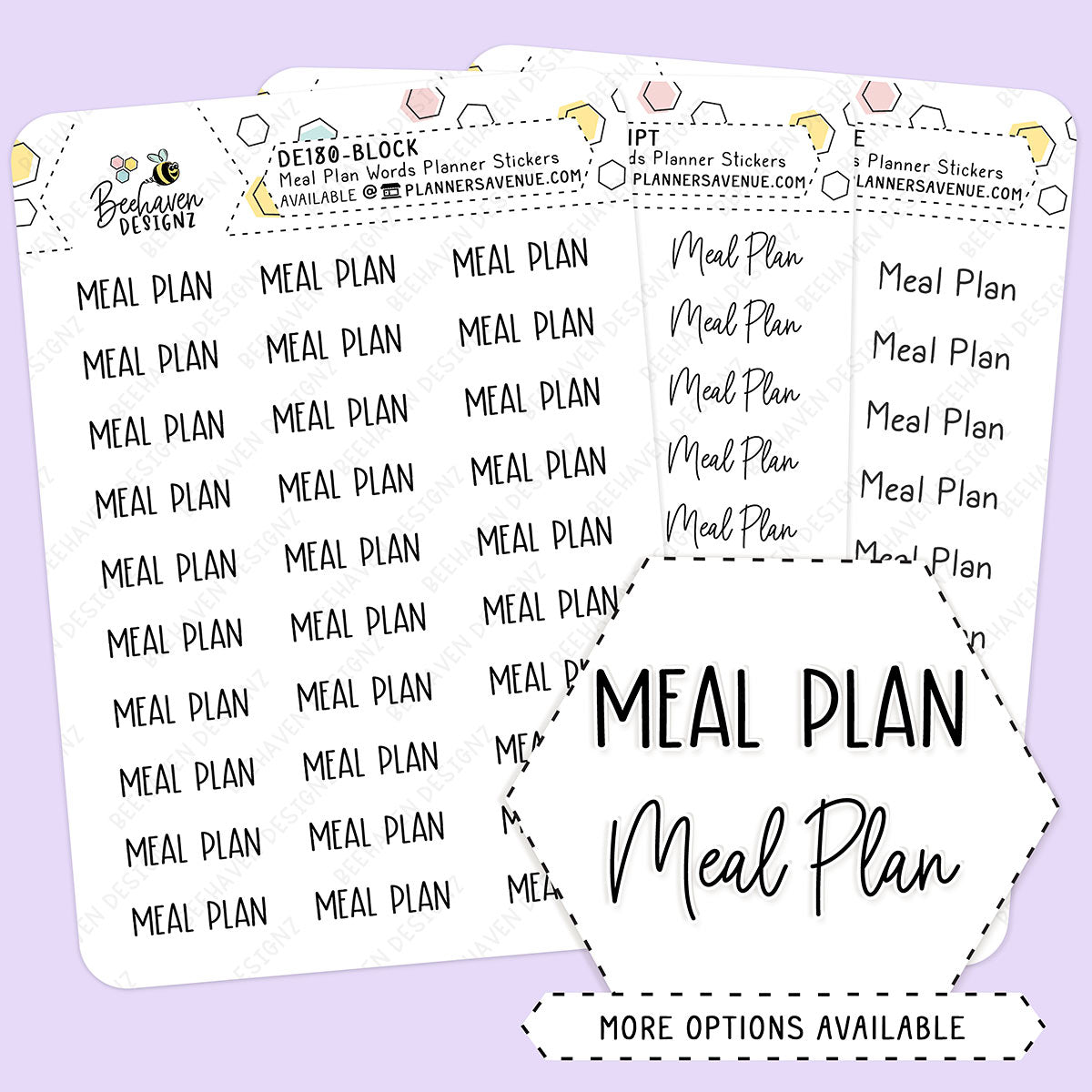 Meal Plan Script Planner Stickers