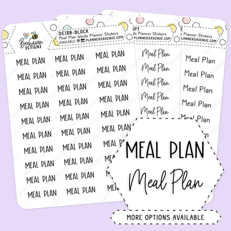 Meal Plan Script Planner Stickers