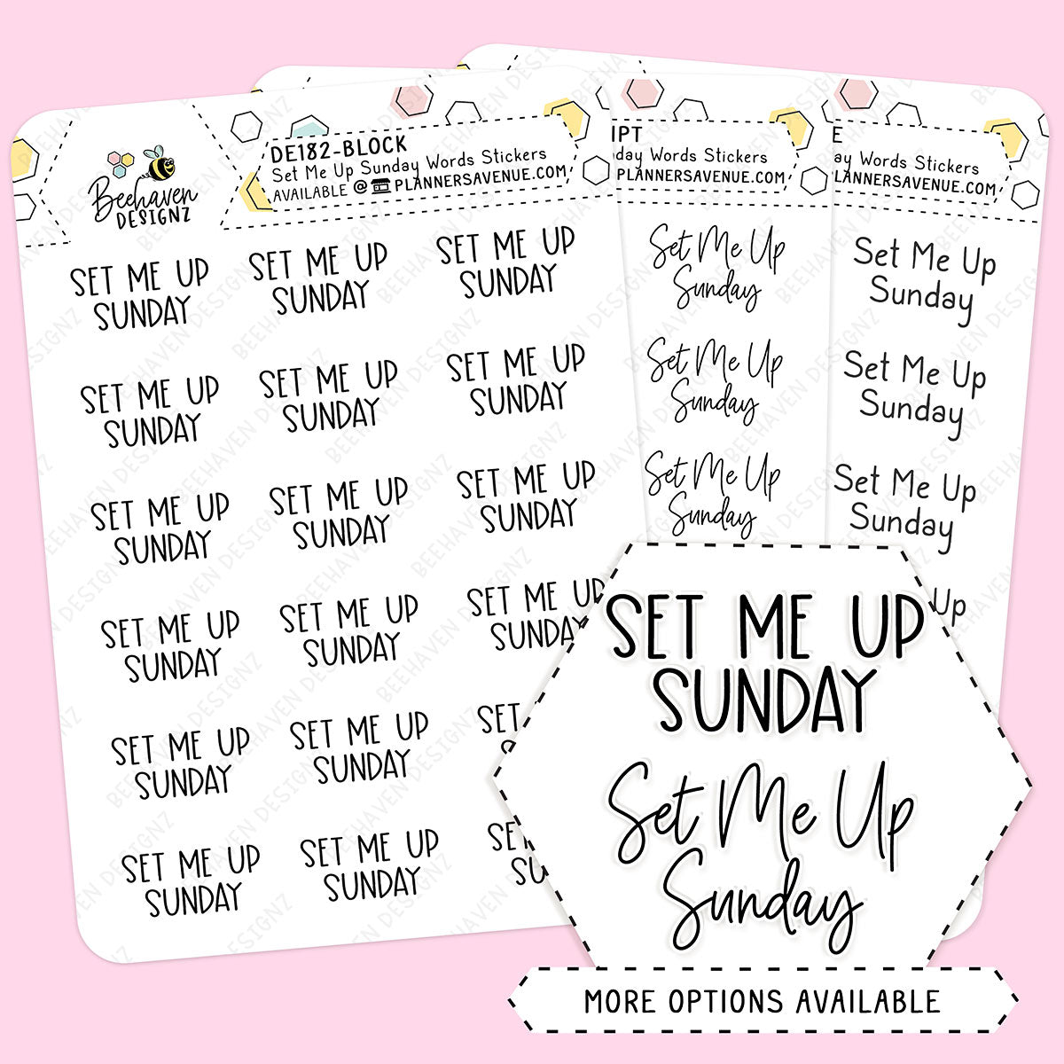 Set Me Up Sunday Script Stickers