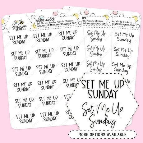 Set Me Up Sunday Script Stickers
