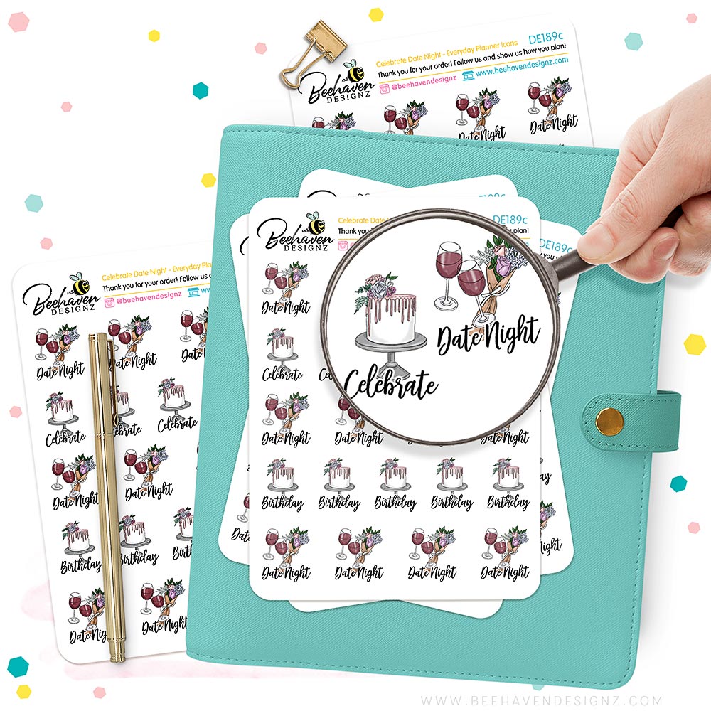 Everyday Date Night and Birthday Icon Stickers