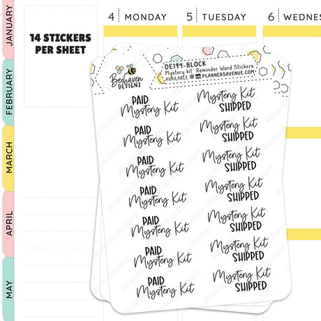 Mystery Kit Script Reminder Stickers