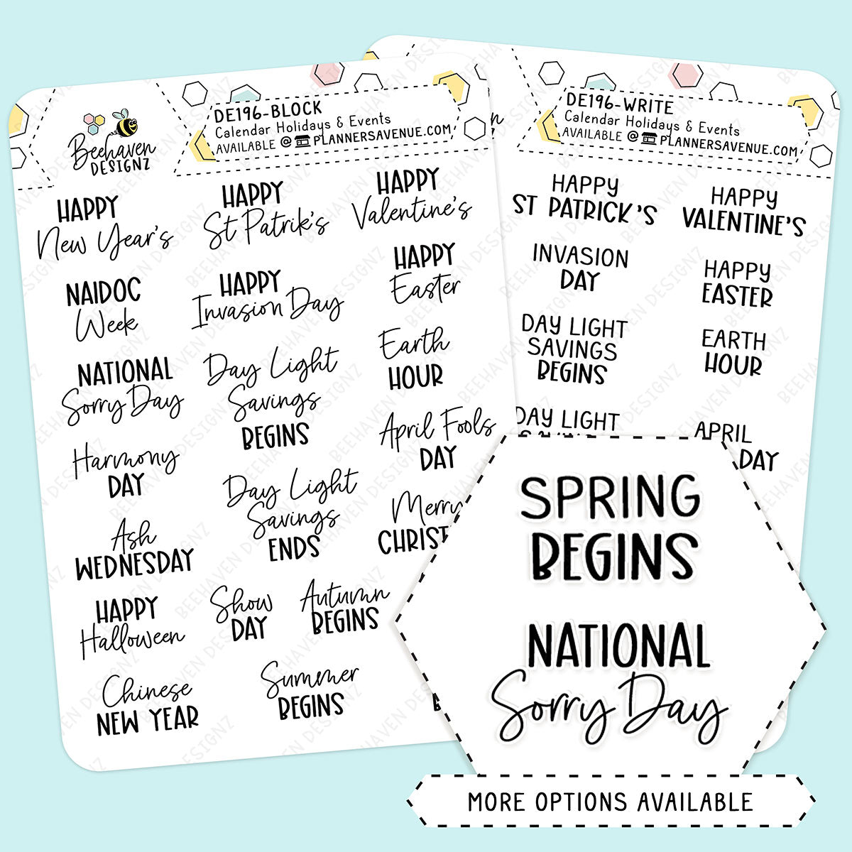 Holiday Calendar Script Stickers