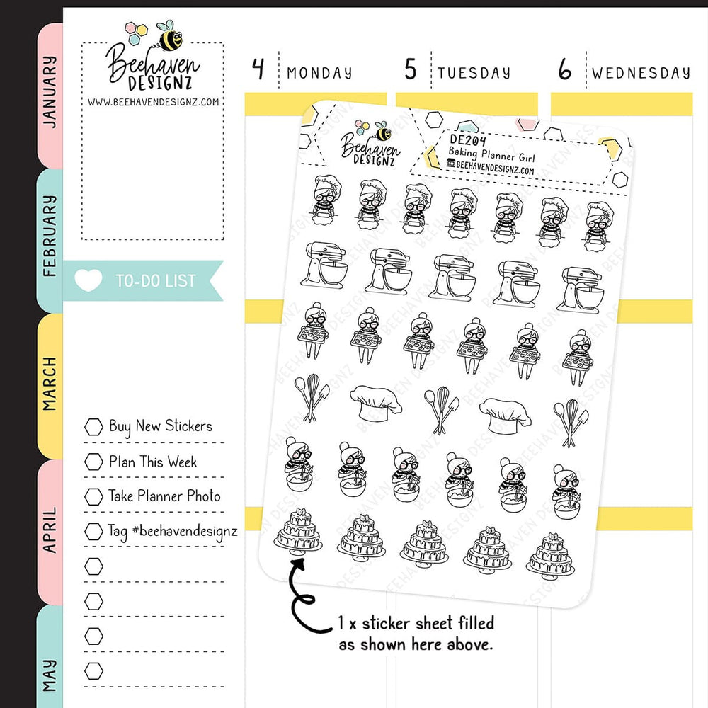 Baking Planner Girl Stickers