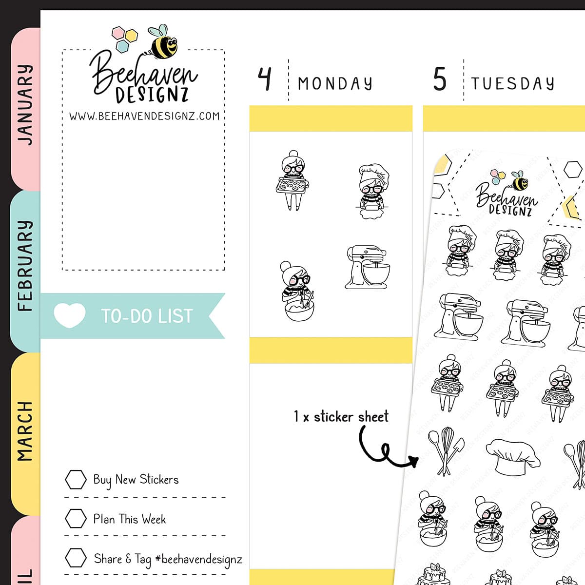 Baking Planner Girl Stickers