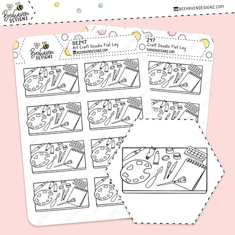 Arts Craft Doodle Flat Lay Stickers