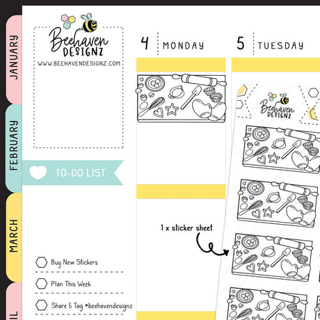 Baking Doodle Flat Lay Stickers