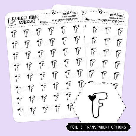 Foiled Facebook Mini Icon Stickers