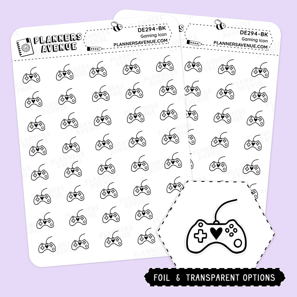 Foiled Gaming Mini Icon Stickers