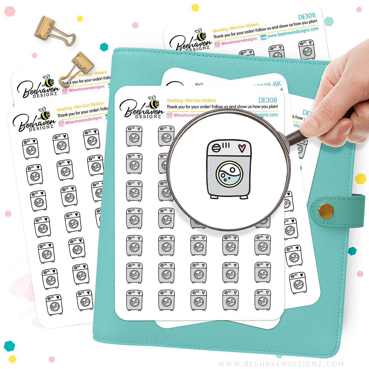 Washing Mini Icons Stickers