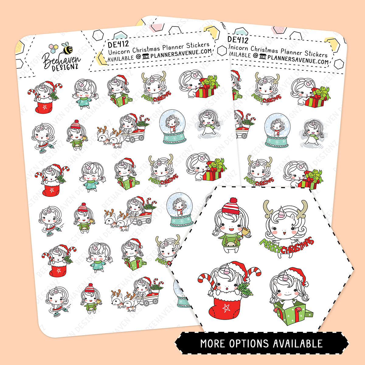 Unicorn Christmas Stickers