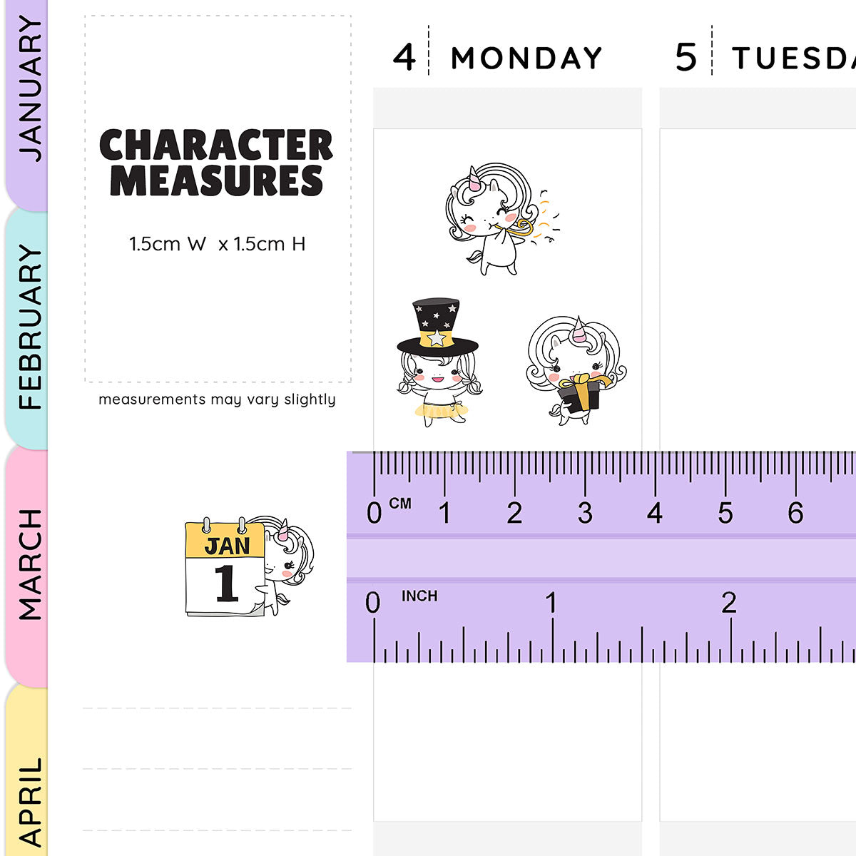 Unicorn New Year Stickers