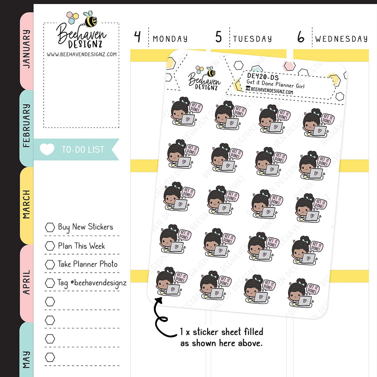 Get It Done Planner Girl Stickers