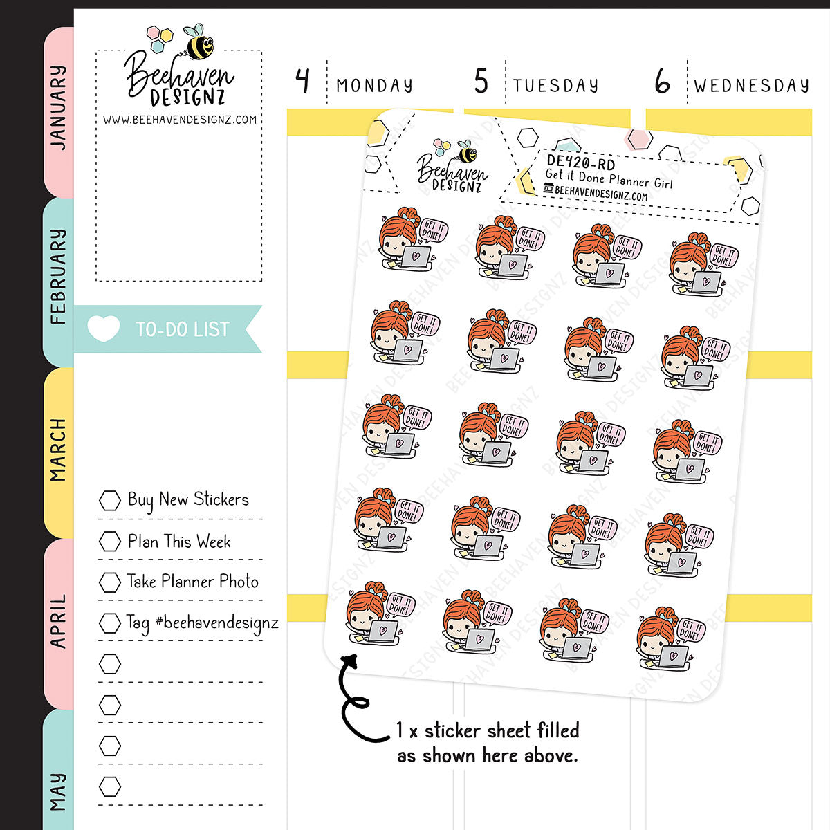 Get It Done Planner Girl Stickers