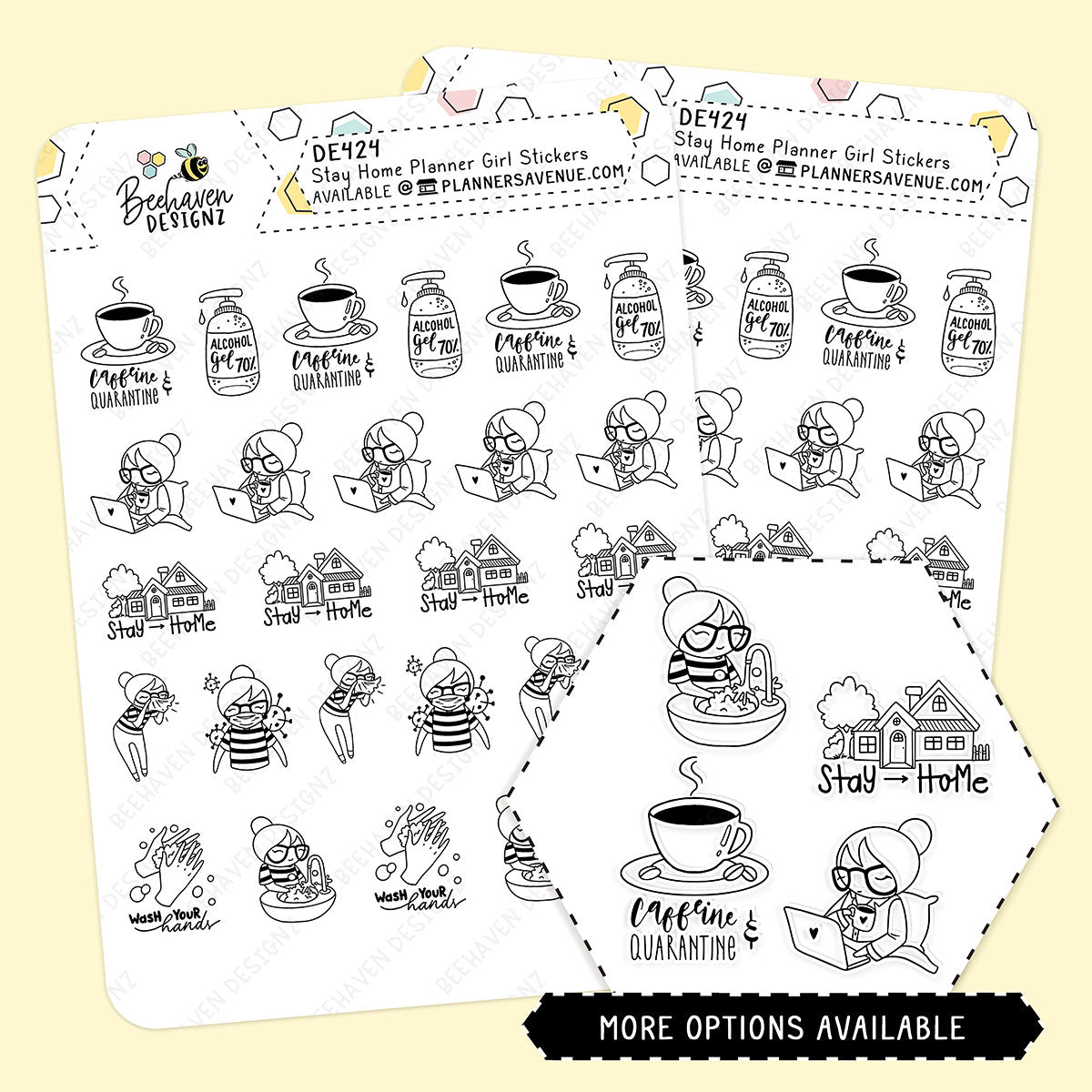 Stay Home Sick Planner Girl Stickers