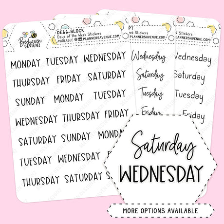 Days of the Week Planner Stickers